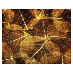 Leaves Autumn Texture Brown Double Sided Flano Blanket (medium)  by Amaryn4rt