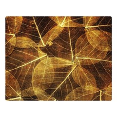 Leaves Autumn Texture Brown Double Sided Flano Blanket (large)  by Amaryn4rt