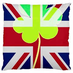 Irish British Shamrock United Kingdom Ireland Funny St  Patrick Flag Large Cushion Case (one Side) by yoursparklingshop