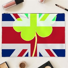 Irish British Shamrock United Kingdom Ireland Funny St  Patrick Flag Cosmetic Bag (xxl)  by yoursparklingshop