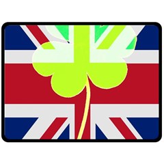 Irish British Shamrock United Kingdom Ireland Funny St  Patrick Flag Double Sided Fleece Blanket (large)  by yoursparklingshop