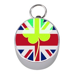 Irish British Shamrock United Kingdom Ireland Funny St  Patrick Flag Mini Silver Compasses by yoursparklingshop