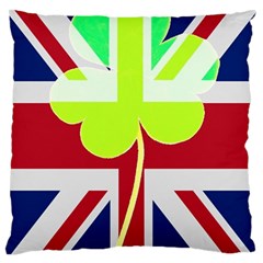 Irish British Shamrock United Kingdom Ireland Funny St  Patrick Flag Standard Flano Cushion Case (one Side) by yoursparklingshop