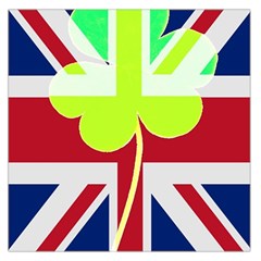 Irish British Shamrock United Kingdom Ireland Funny St  Patrick Flag Large Satin Scarf (square)