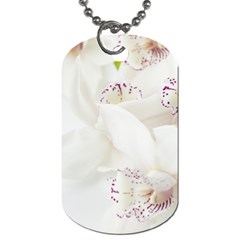 Orchids Flowers White Background Dog Tag (two Sides) by Amaryn4rt