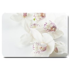 Orchids Flowers White Background Large Doormat  by Amaryn4rt