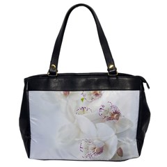 Orchids Flowers White Background Office Handbags by Amaryn4rt