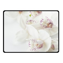 Orchids Flowers White Background Double Sided Fleece Blanket (small)  by Amaryn4rt