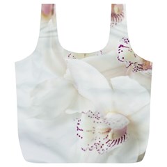 Orchids Flowers White Background Full Print Recycle Bags (l)  by Amaryn4rt