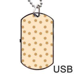 Pattern Gingerbread Star Dog Tag Usb Flash (one Side) by Amaryn4rt