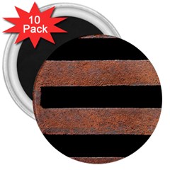 Stainless Rust Texture Background 3  Magnets (10 Pack)  by Amaryn4rt