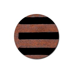 Stainless Rust Texture Background Rubber Round Coaster (4 Pack)  by Amaryn4rt