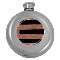 Stainless Rust Texture Background Round Hip Flask (5 Oz) by Amaryn4rt