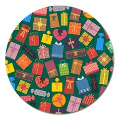 Presents Gifts Background Colorful Magnet 5  (round) by Amaryn4rt