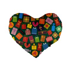 Presents Gifts Background Colorful Standard 16  Premium Heart Shape Cushions