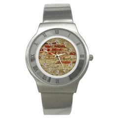 Wall Plaster Background Facade Stainless Steel Watch by Amaryn4rt