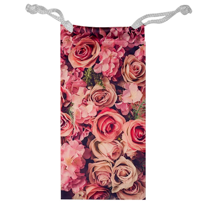 Beautiful pink roses Jewelry Bag