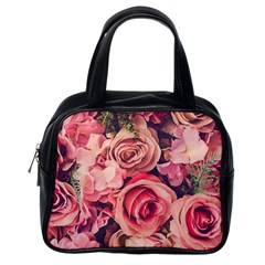 Beautiful Pink Roses Classic Handbags (one Side) by Brittlevirginclothing