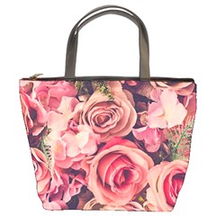 Beautiful Pink Roses Bucket Bags by Brittlevirginclothing