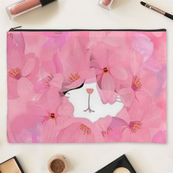 Gorgeous pink flowers  Cosmetic Bag (XXXL) 