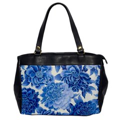 Blue Toned Flowers Office Handbags by Brittlevirginclothing