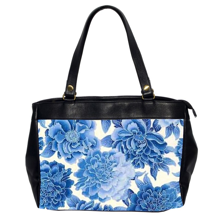 Blue toned flowers Office Handbags (2 Sides) 