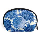 Blue toned flowers Accessory Pouches (Large)  Front