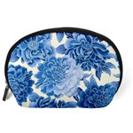 Blue toned flowers Accessory Pouches (Large)  Back