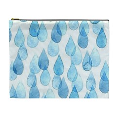 Cute Blue Rain Drops Cosmetic Bag (xl) by Brittlevirginclothing