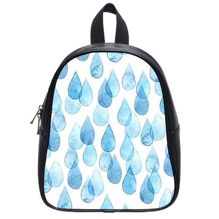 Cute blue rain drops School Bags (Small) 