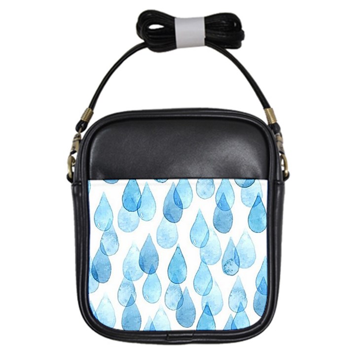 Cute blue rain drops Girls Sling Bags