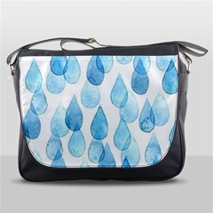 Cute Blue Rain Drops Messenger Bags by Brittlevirginclothing