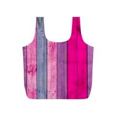 Pink Colored Wood Full Print Recycle Bags (s)  by Brittlevirginclothing