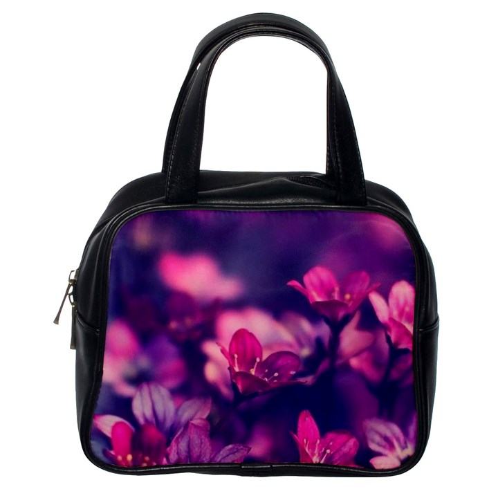 Blurry violet flowers Classic Handbags (One Side)