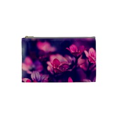 Blurry Violet Flowers Cosmetic Bag (small)  by Brittlevirginclothing