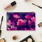 Blurry violet flowers Cosmetic Bag (Medium)  Back