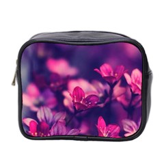 Blurry Violet Flowers Mini Toiletries Bag 2-side by Brittlevirginclothing