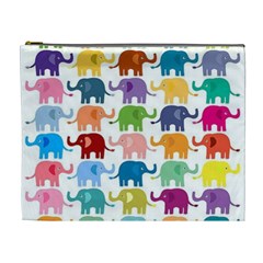 Lovely Colorful Mini Elephant Cosmetic Bag (xl) by Brittlevirginclothing