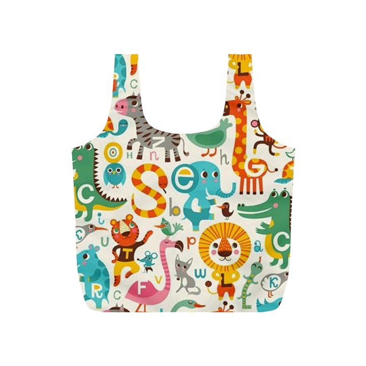 Lovely small cartoon animals Full Print Recycle Bags (S) 