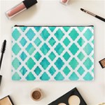 Blue mosaic  Cosmetic Bag (Large)  Front