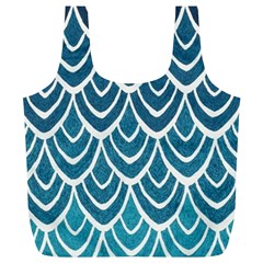 Blue Fish Scales  Full Print Recycle Bags (l)  by Brittlevirginclothing