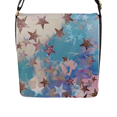 Pastel Colored Stars  Flap Messenger Bag (l)  by Brittlevirginclothing