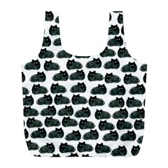 Black Cat Full Print Recycle Bags (l)  by Brittlevirginclothing