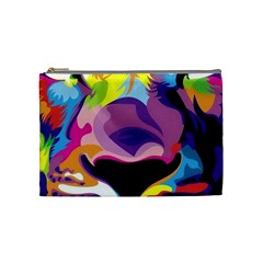 Colorful Lion s Face  Cosmetic Bag (medium)  by Brittlevirginclothing