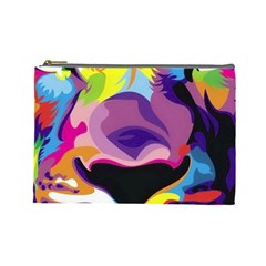 Colorful Lion s Face  Cosmetic Bag (large)  by Brittlevirginclothing