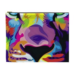 Colorful Lion s Face  Cosmetic Bag (xl) by Brittlevirginclothing