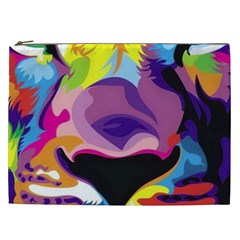 Colorful Lion s Face  Cosmetic Bag (xxl)  by Brittlevirginclothing