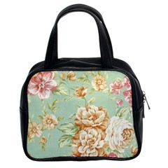 Vintage Pastel Flowers Classic Handbags (2 Sides)