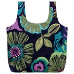 Lila toned flowers Full Print Recycle Bags (L)  Back