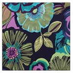 Dark colored lila flowers Large Satin Scarf (Square) Front